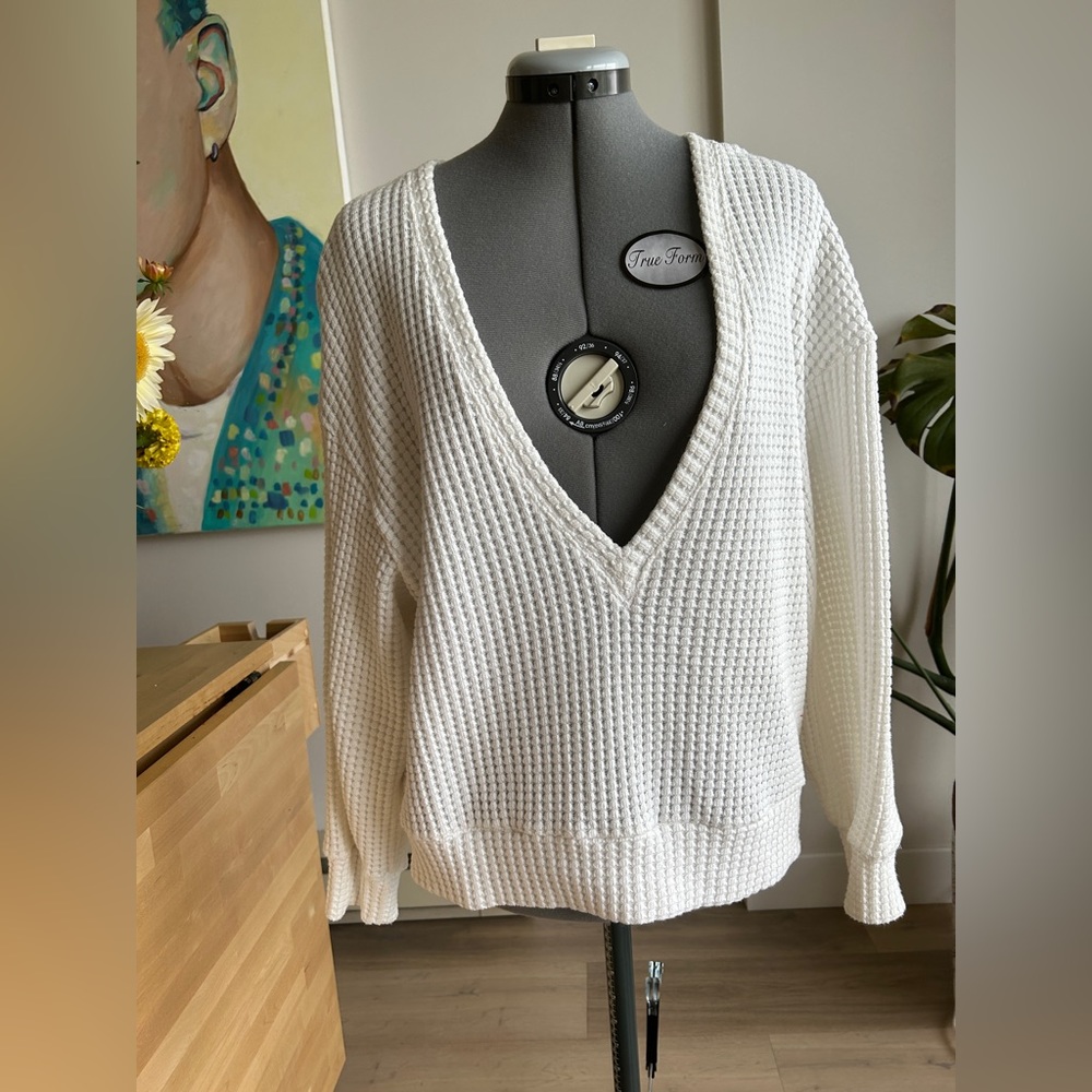 Tatras Japan Designer White Waffle Sweater
